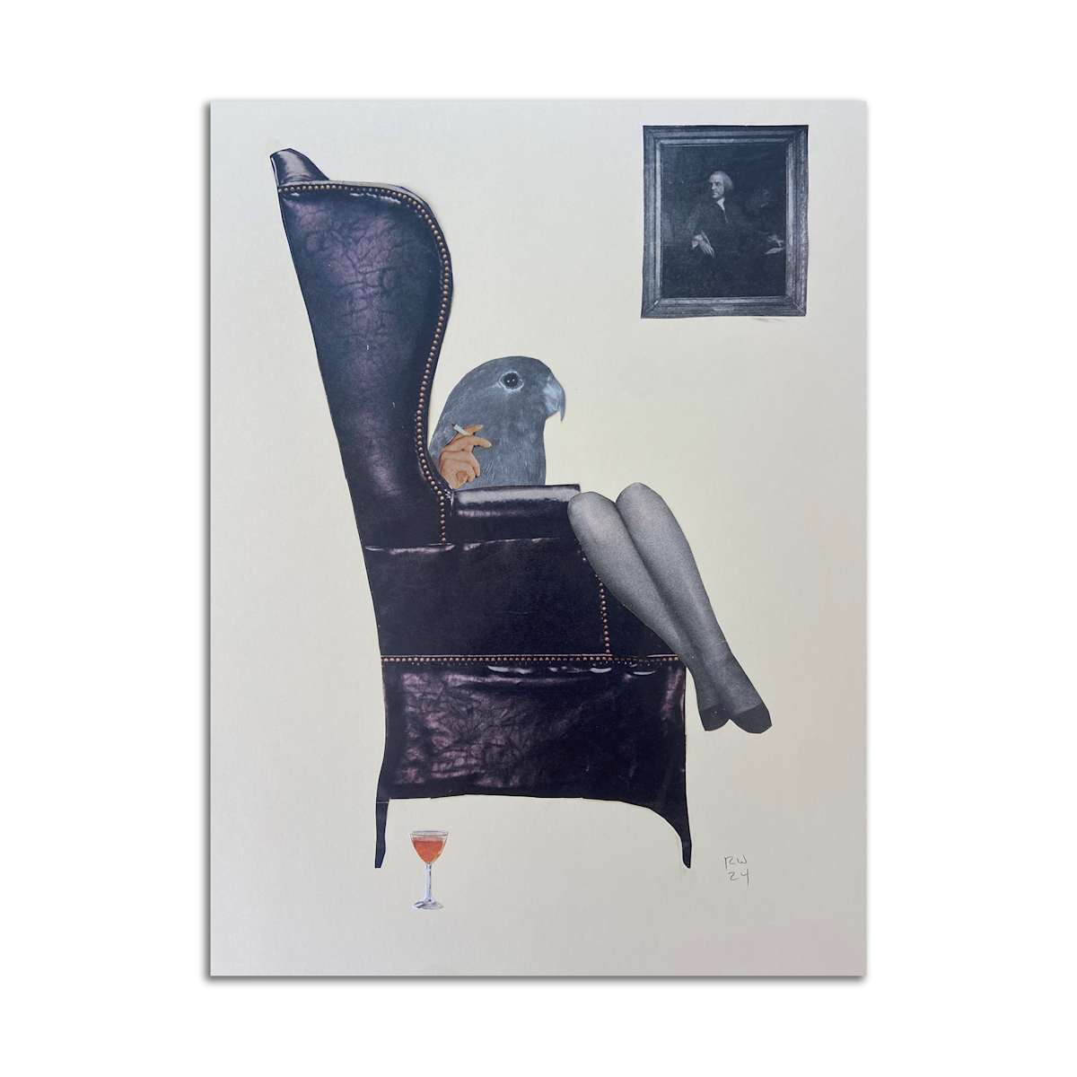 Parakeet on a Leather Chair by Rosie Winstead 