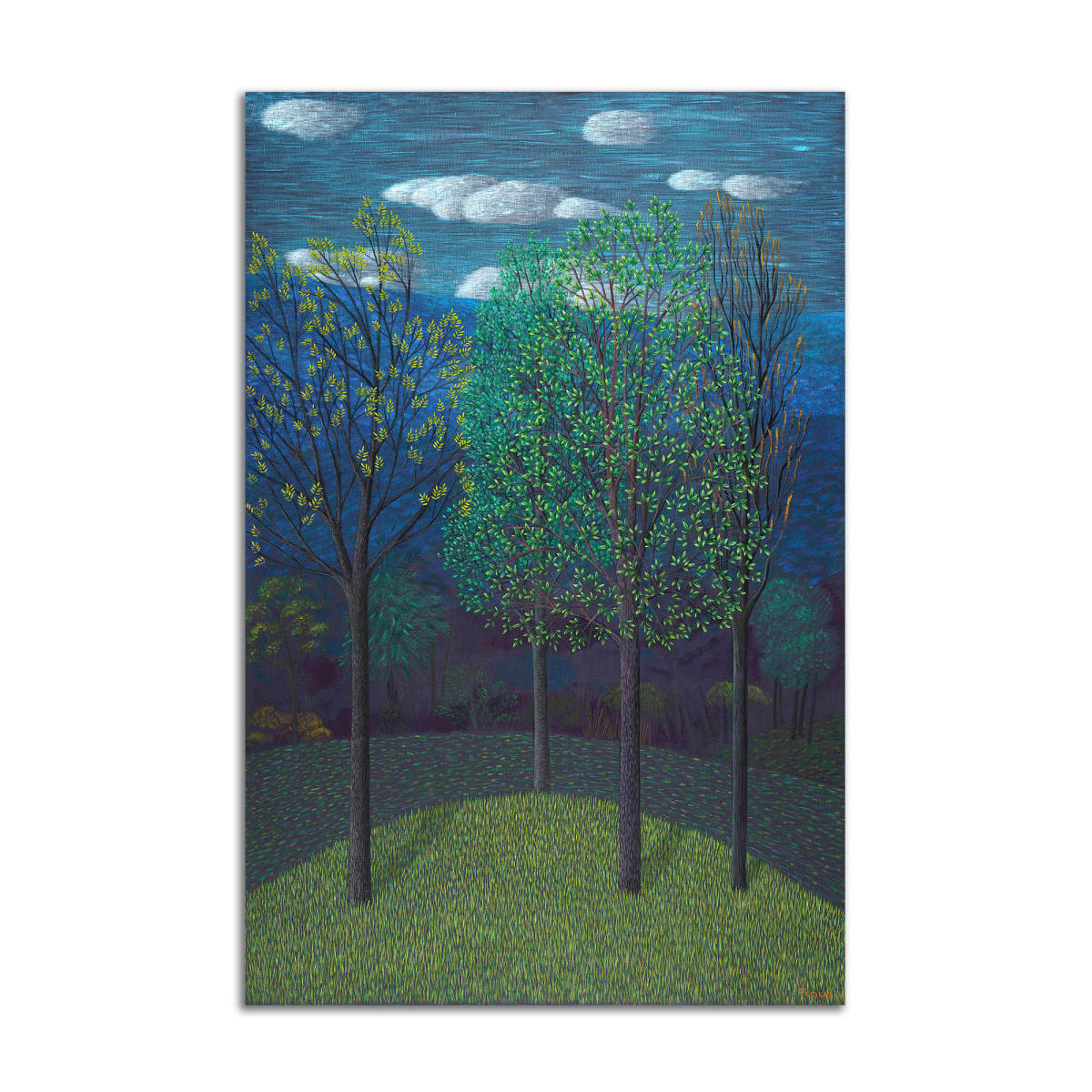 Trees on Blue by Jane Troup 