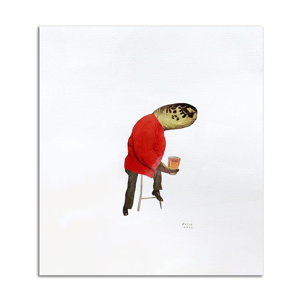 Turtle Drinking Scotch by Rosie Winstead, Image 2.