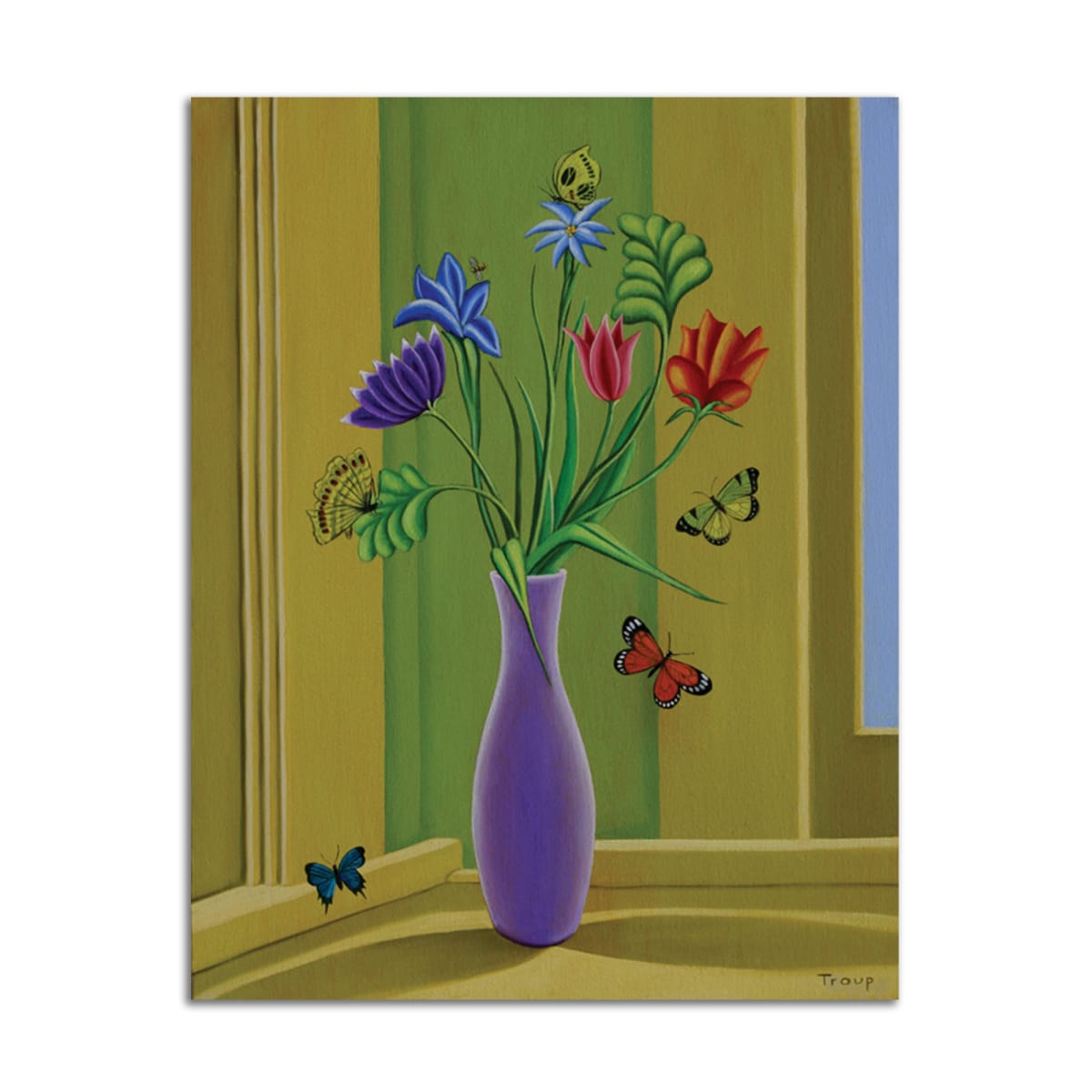 Vase with Butterflies by Jane Troup 