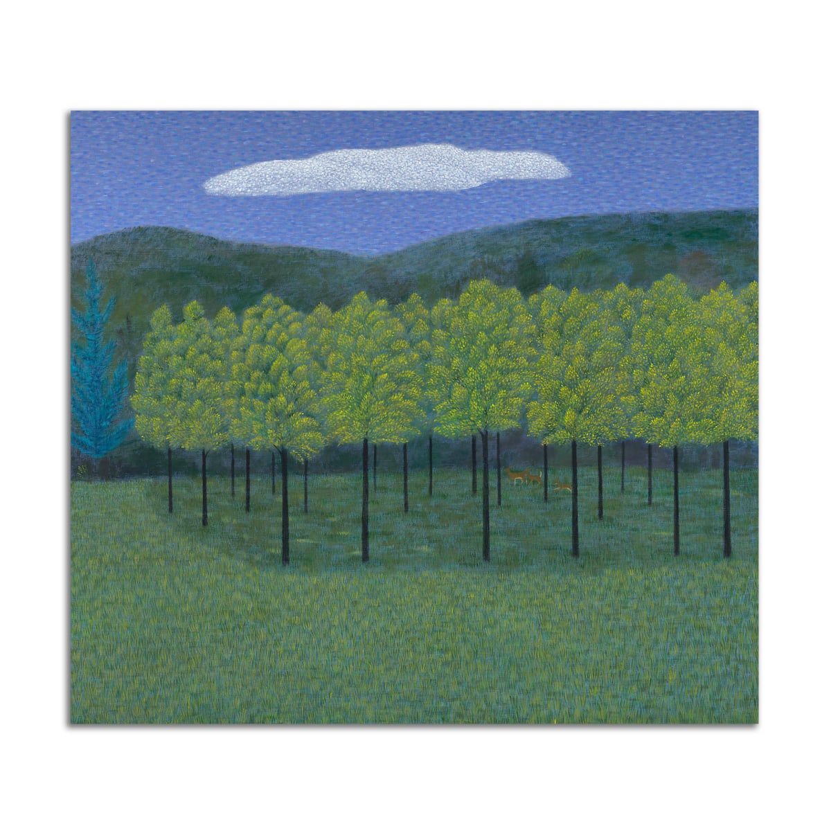 Walnut Field with Deer by Jane Troup 