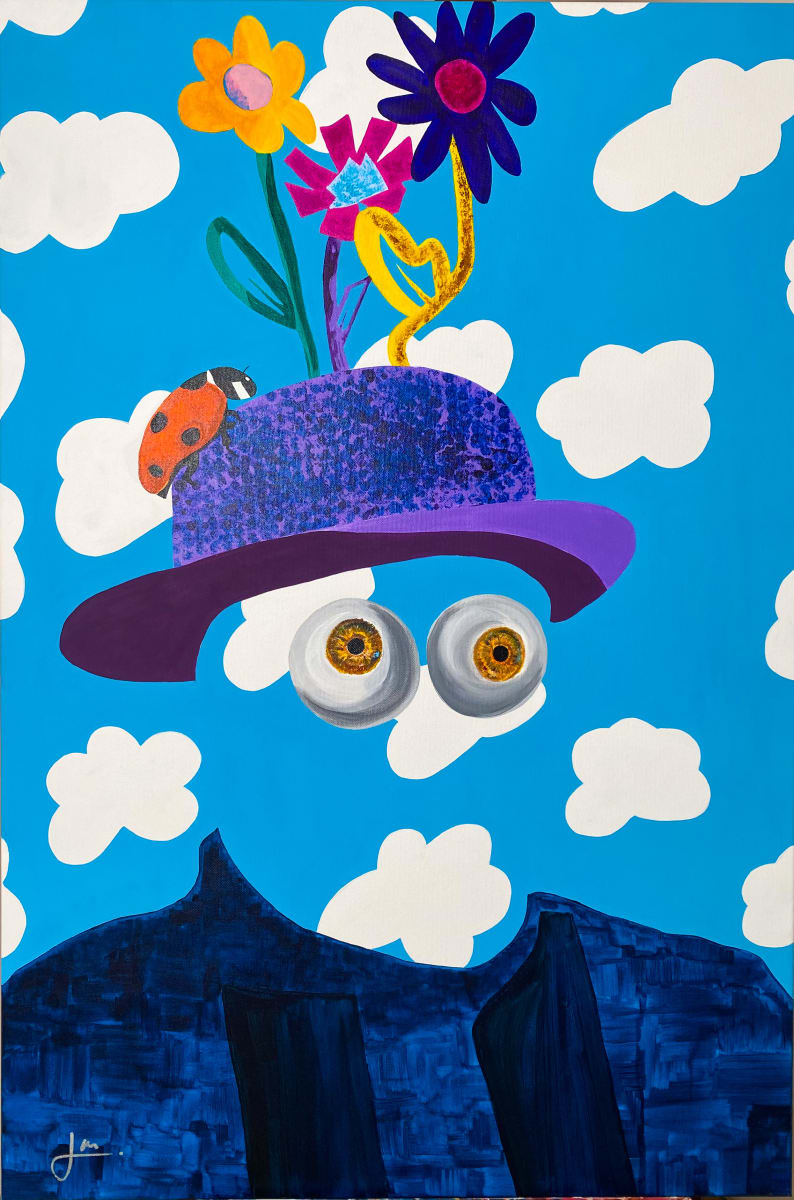 Destined by Jai’ Lon Lightfoot  Image: Whimsy takes the reins in this one, a playful dance of deconstruction and reinvention. Familiar shapes dissolve, morphing into fantastical creatures and dreamscapes. It's a peek into the playground of my mind, where ideas are tossed like confetti, each landing in unexpected and delightful configurations. This painting is a celebration of transformation, a testament to the joy of twisting and turning the ordinary into something extraordinary.