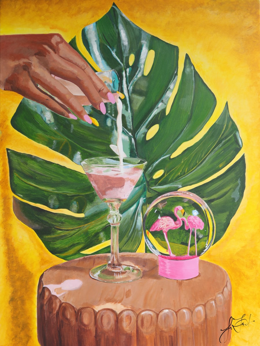 Pour Decisions by Jailon Lightfoot  Image: By Jai’ Lon Lightfoot  Acrylic on canvas