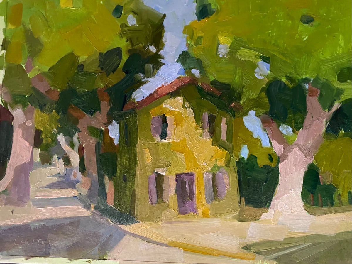 House With Purple Shutters II  (Provence) by Jean Lee Cauthen 