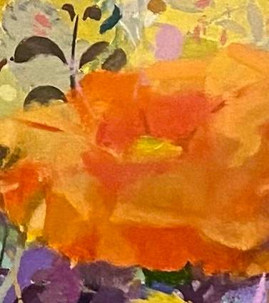 Bloom by Jean Lee Cauthen  Image: (not actual painting--but similar color and subject)