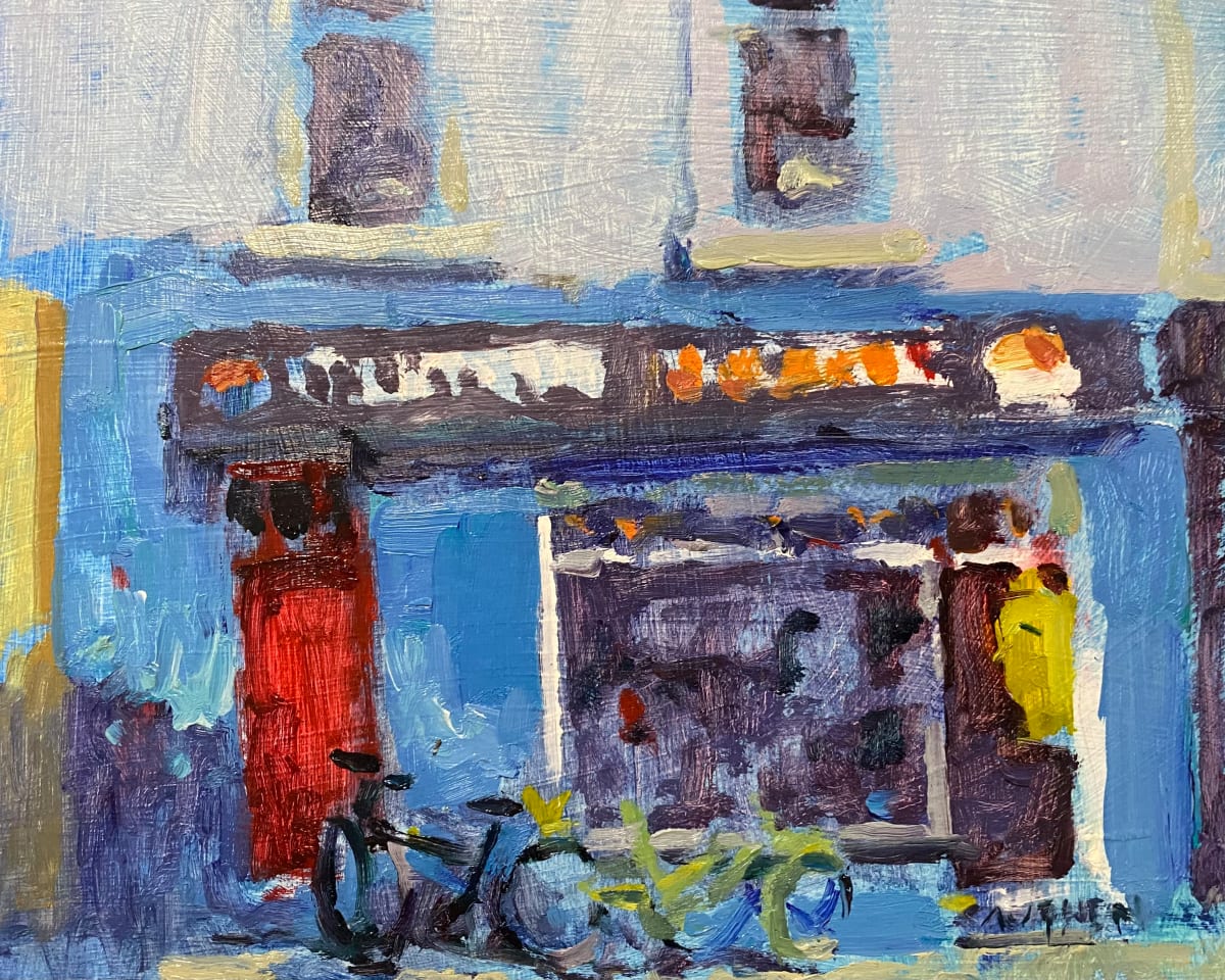 Bike Shop,Listowel, Ireland by Jean Lee Cauthen  Image: On the square in Listowel.  During a festival--you can meet everyone in town! Framed