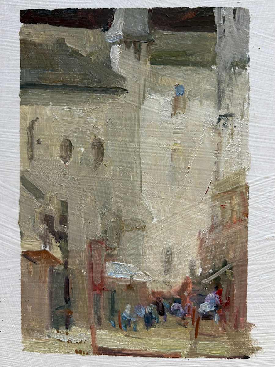 Side Street, Bourdeilles France by Jean Lee Cauthen  Image: unframed, shipping US is included