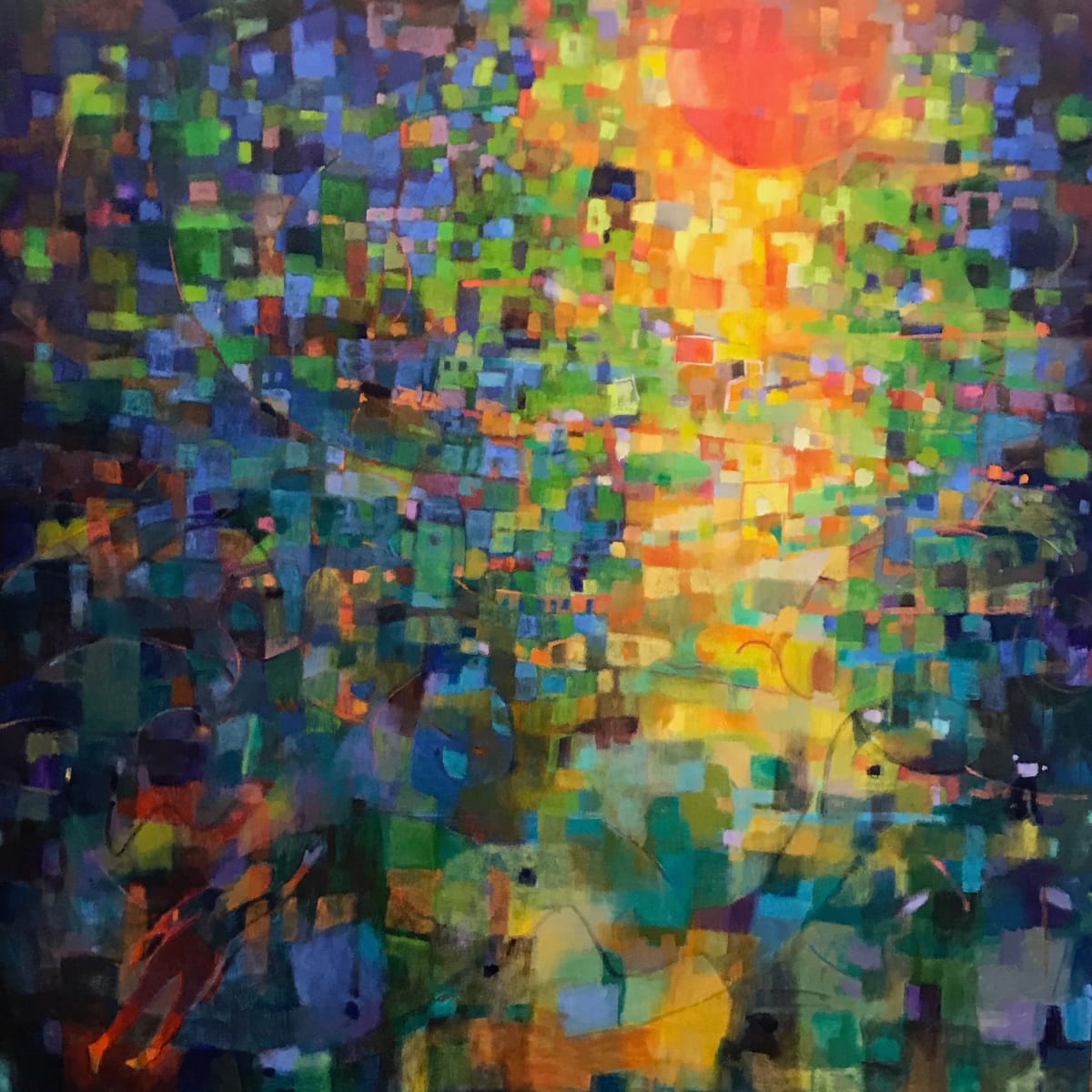 When She Could No Longer Fly, She Swam by Jean Lee Cauthen  Image: Not framed. But it can be arranged if necessary.