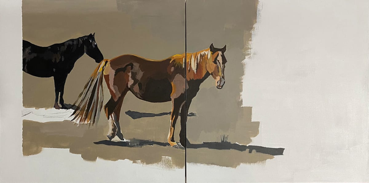 Horses by Janelle W Anderson  Image: Diptych - each panel 10x10"