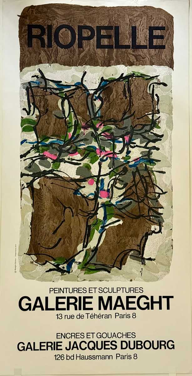 Exhibition Poster (Jean Paul Riopelle at Galerie Maeght & Galerie Jacques Dubourg in Paris, 1966) by Arte (printer), Image 1.