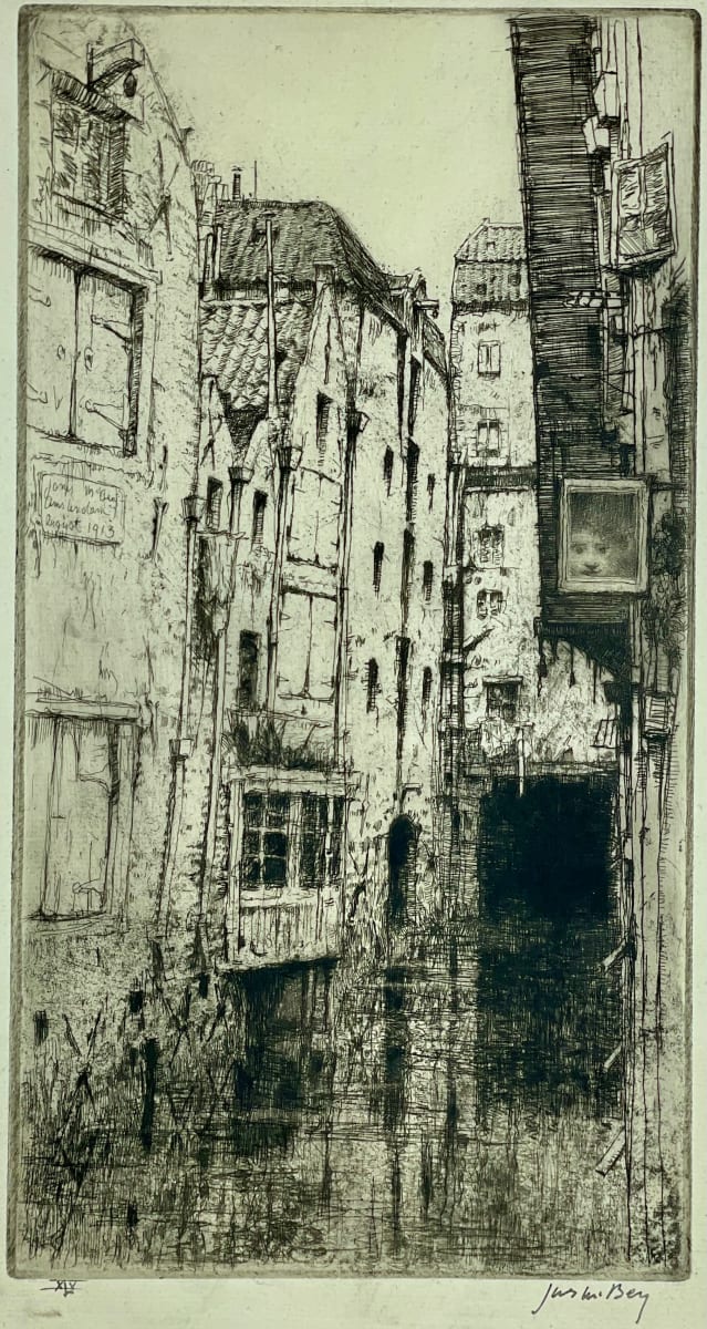 Grimnessesluis - A Canal at Amsterdam by James McBey 