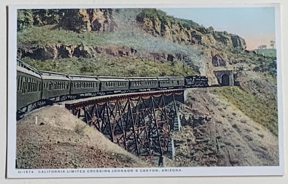 Postcard (California Limited Crossing Joshson's Canyon, Arizona) by Unknown 