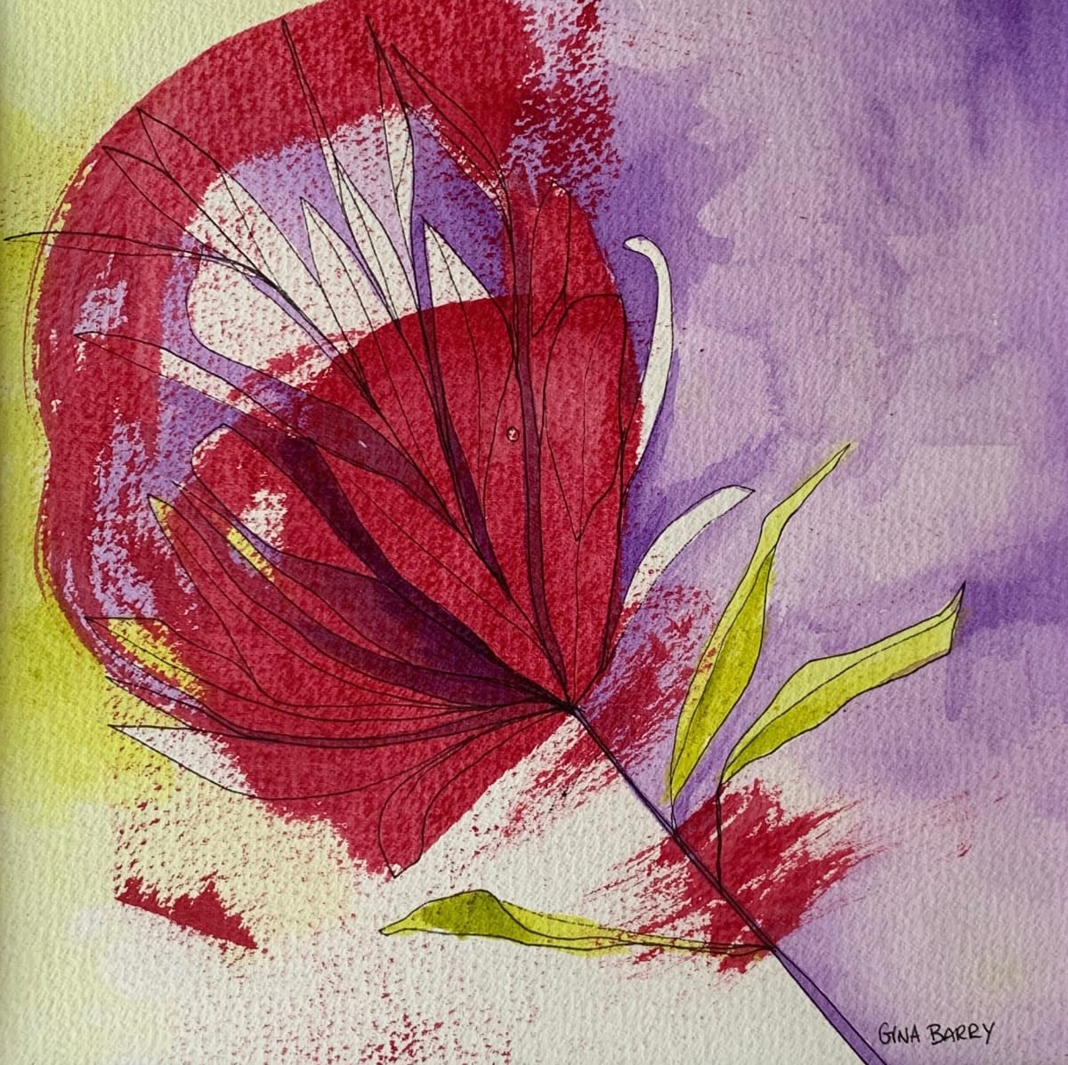 Indian Paint with a Brush by Gina Barry 