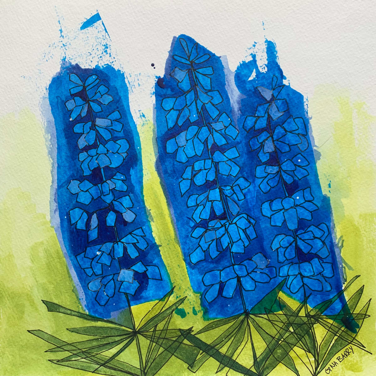 We Three Lupine by Gina Barry 