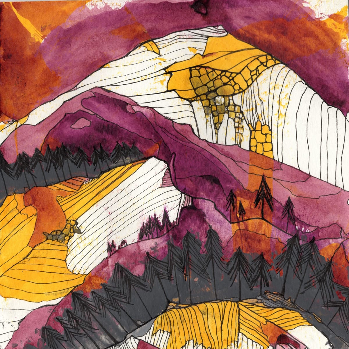 Day on the mountain by Gina Barry 