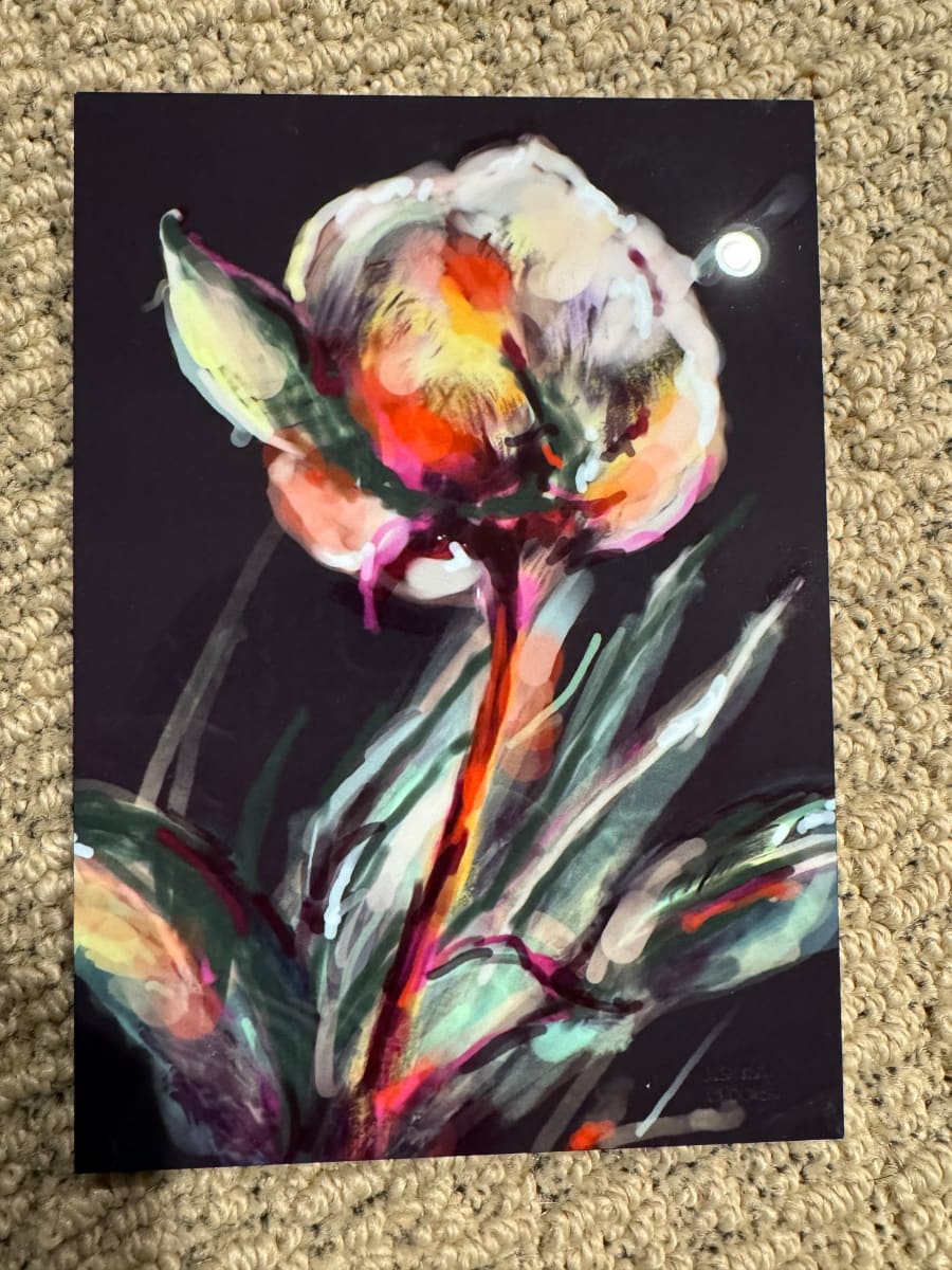 Digital Peony Sketch by sharon jiskra brooks 