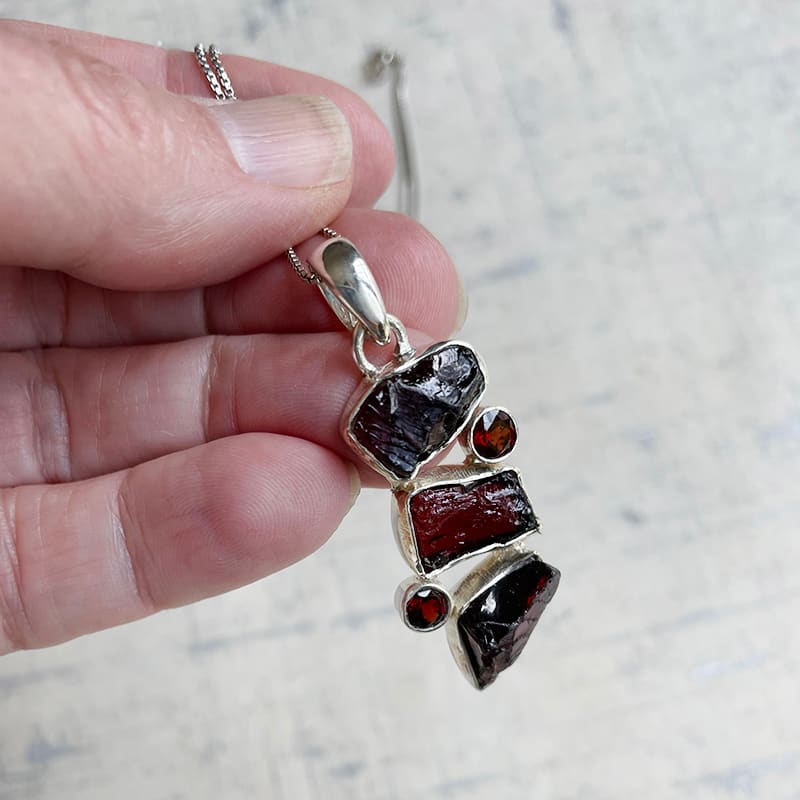 Garnet & Sterling Necklace by Kayte Price 