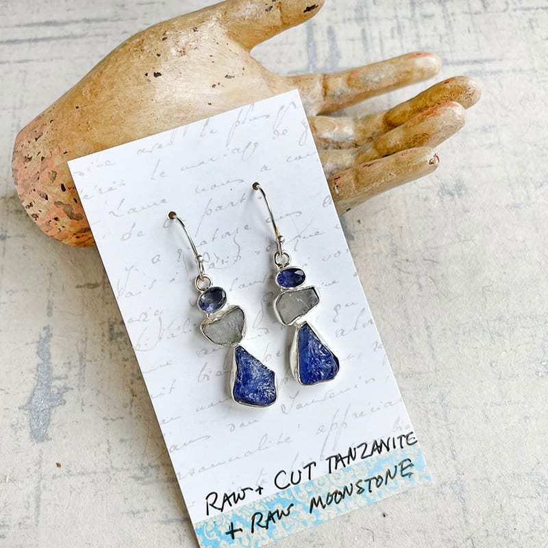 Tanzanite &  Moonstone Earrings by Kayte Price 