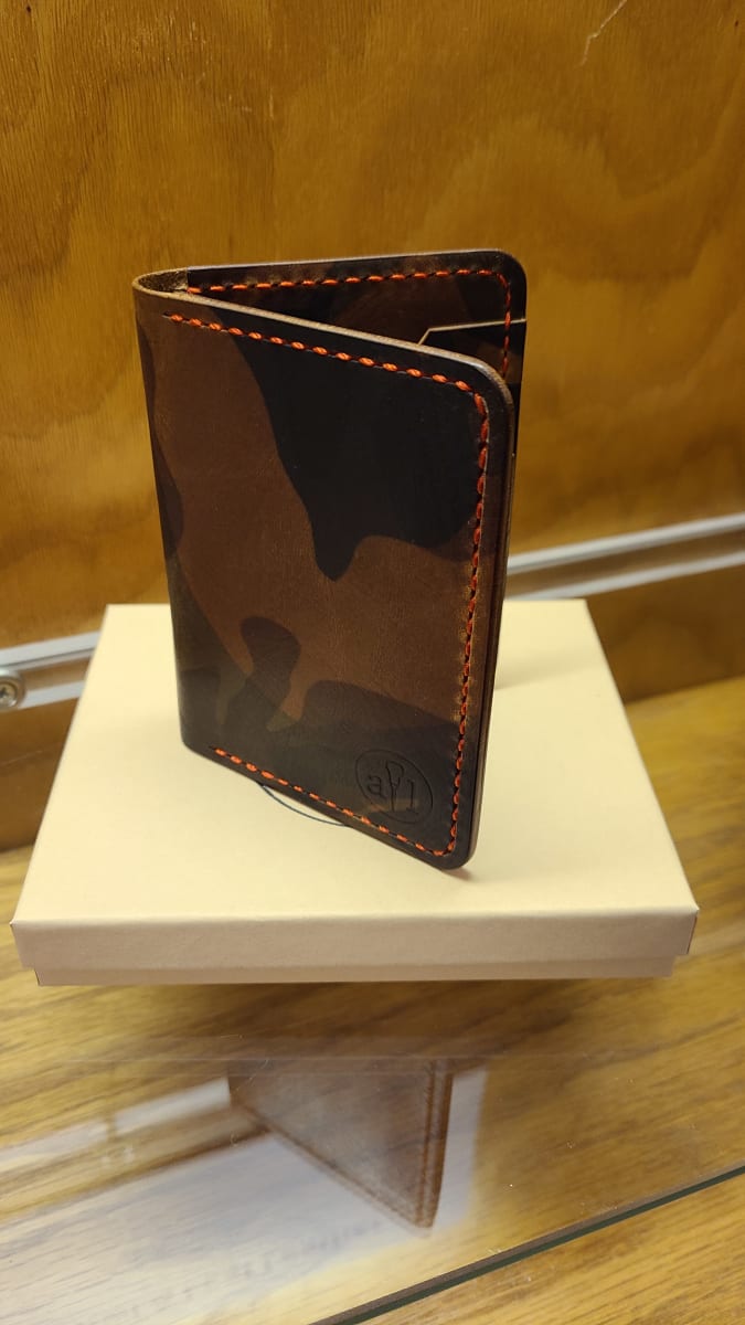 Italian Tan Camo Vertical Bifold Wallet by Ryan Hertel 