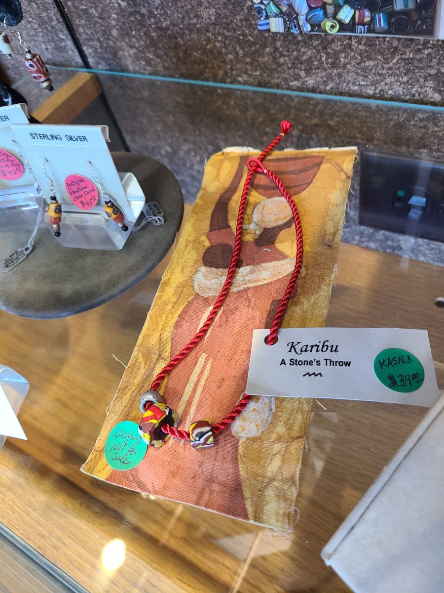 Antique African Venetian glass and Aluminum Bead Choker by Beverly Iber 