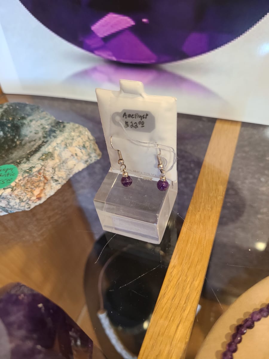 Amethyst Earrings in sterling silver by Beverly Iber 