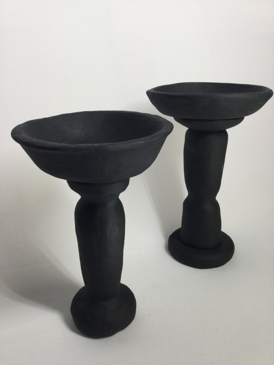 Large Black Candle Holder (Left) by Sylvia "Skip" Cunningham 