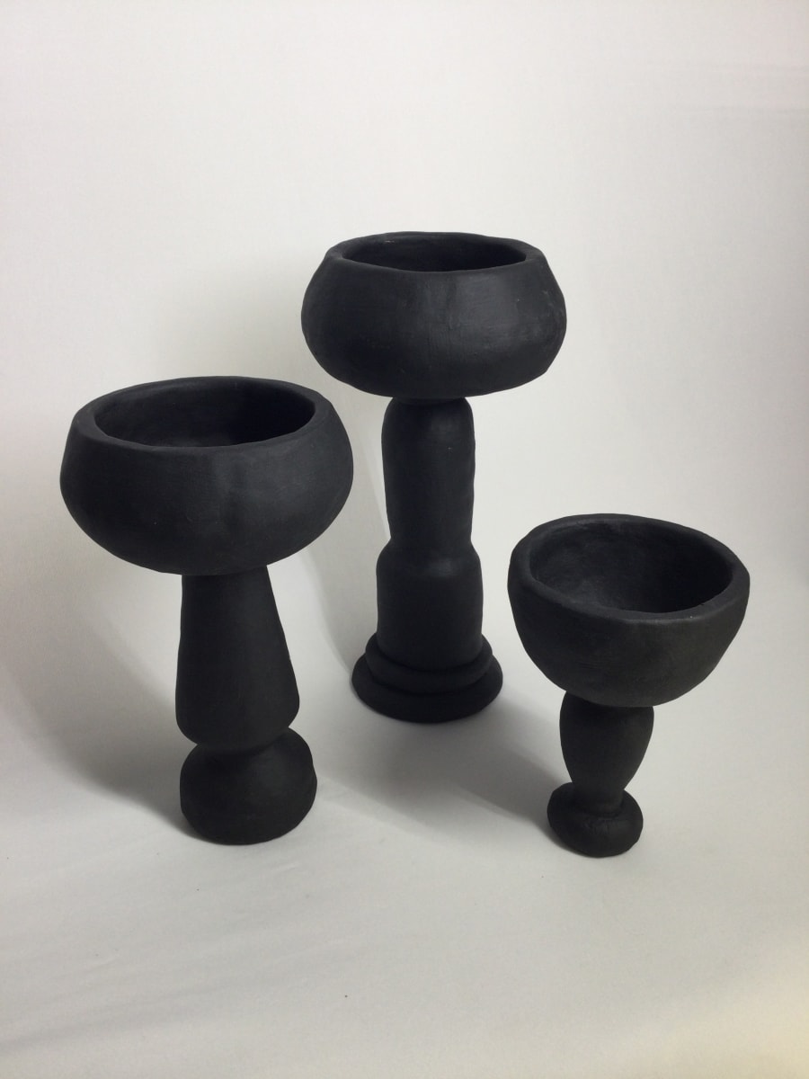Small Black Candle Holder (Far Right) by Sylvia "Skip" Cunningham 