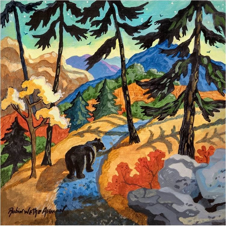 Black Bear on the Trail by Robin Wethe Altman 
