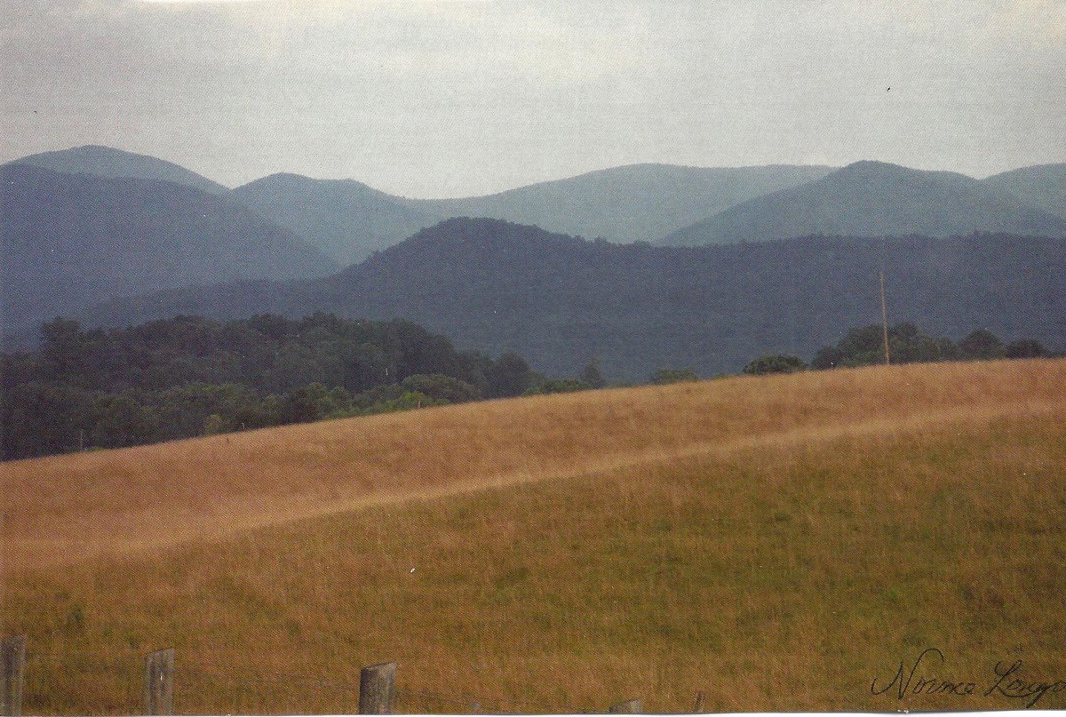 Blue Ridge Mountains card - blank inside by Norma Longo 