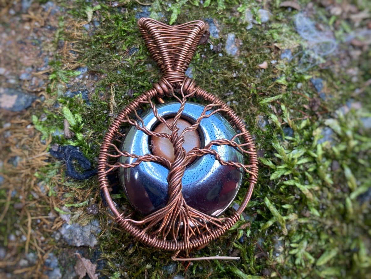 CASH - PD 3 - Wire Tree Pendant on Hemalyke by Pamela Dexter 