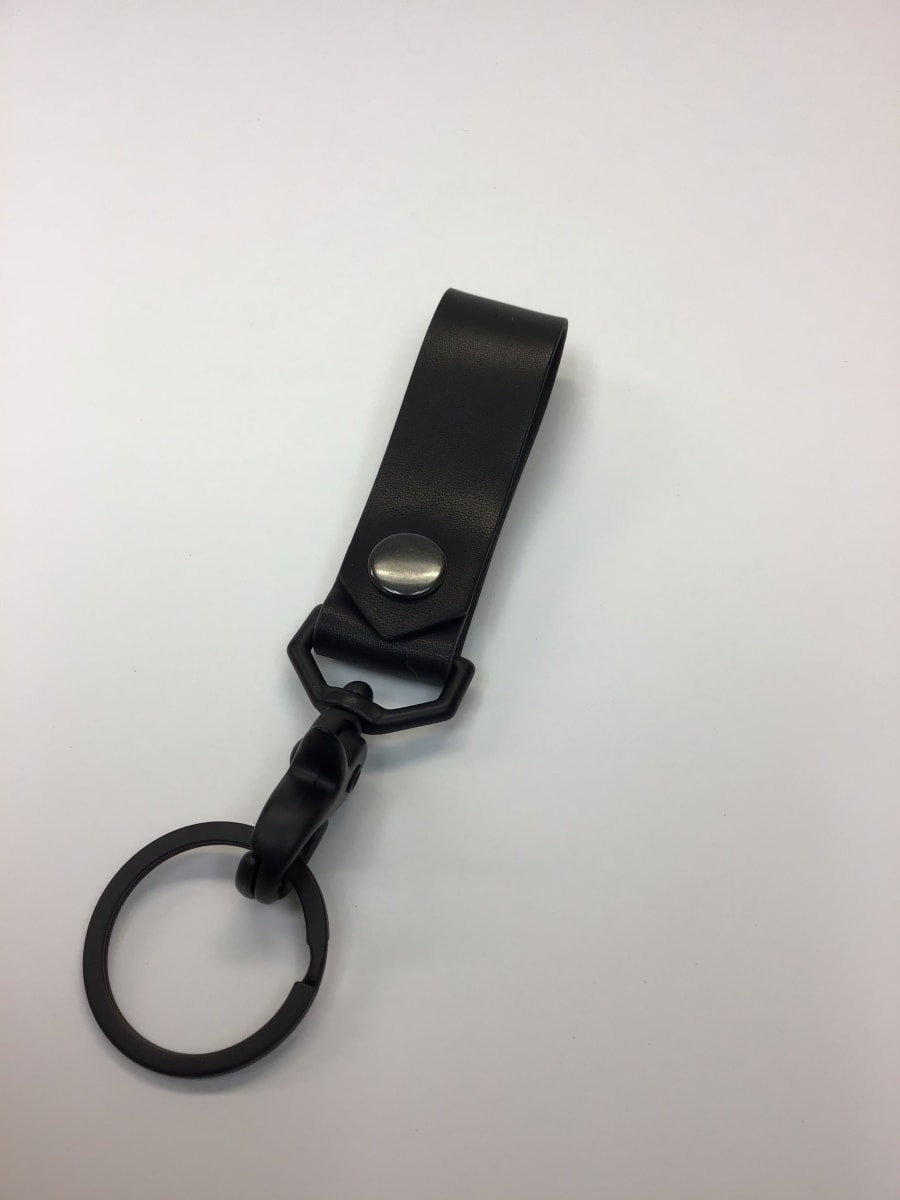 Horween Dublin Black Keychain with Black Clip - SOLD by Ryan Hertel 