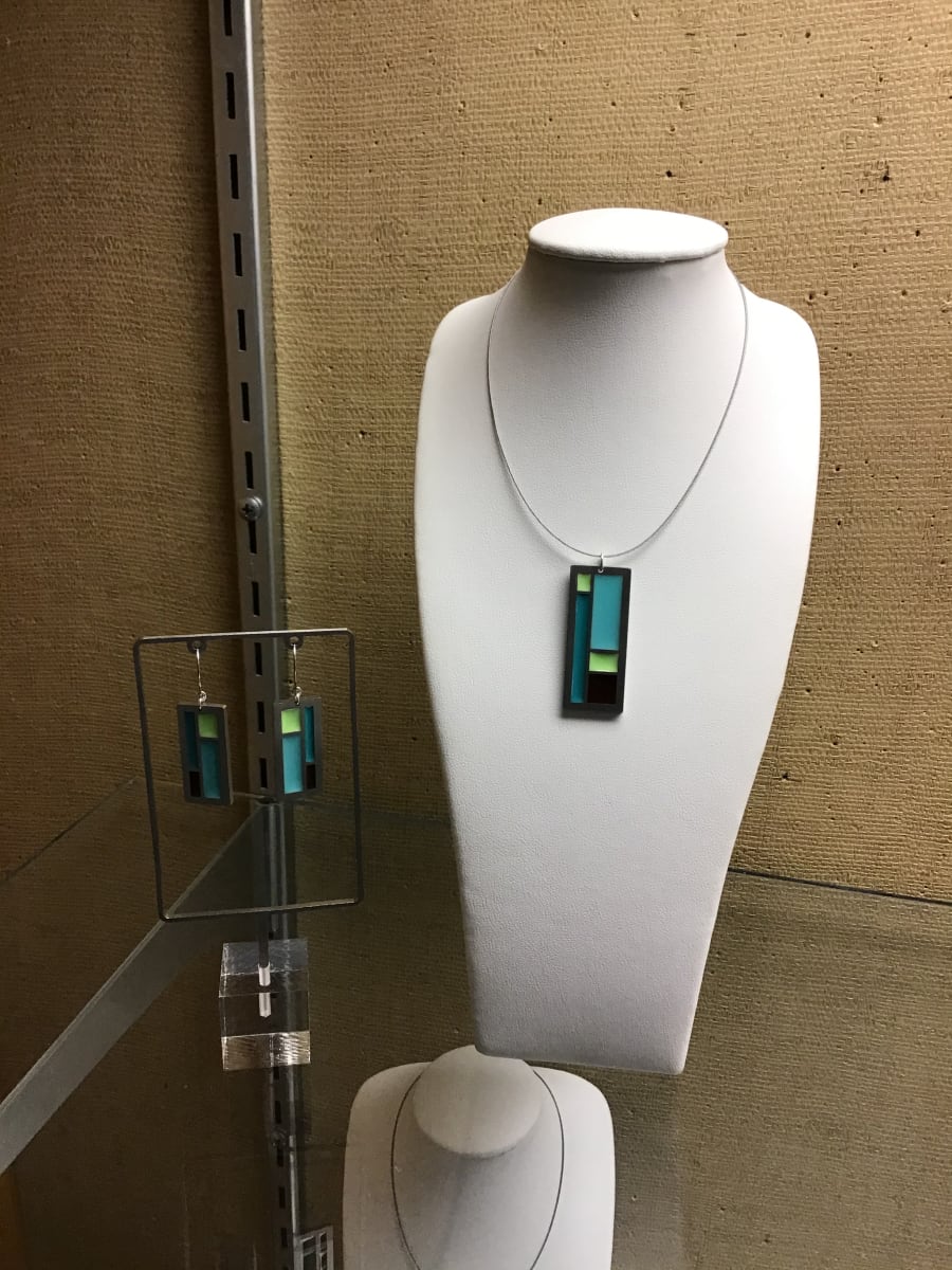 Cascade with Yellow Necklace and Earrings - SOLD by Kathleen Dautel 