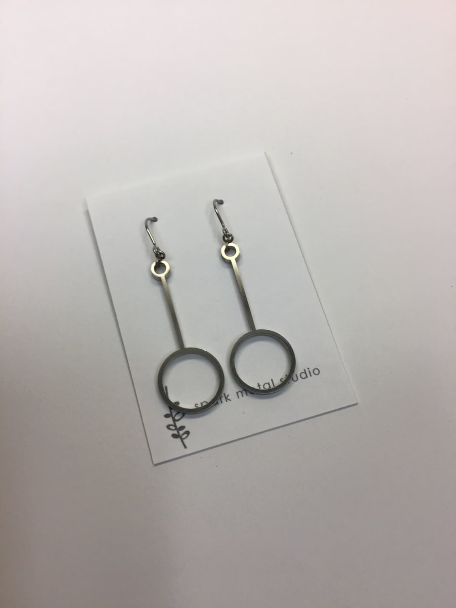 Drop Circle Earrings by Kathleen Dautel 