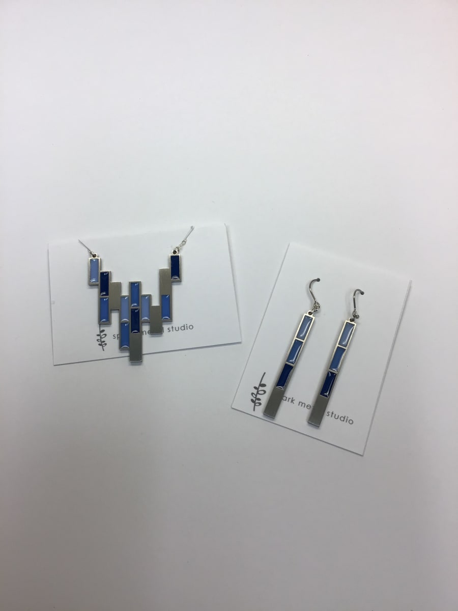 Cascade Necklace and Earrings in Blue by Kathleen Dautel 