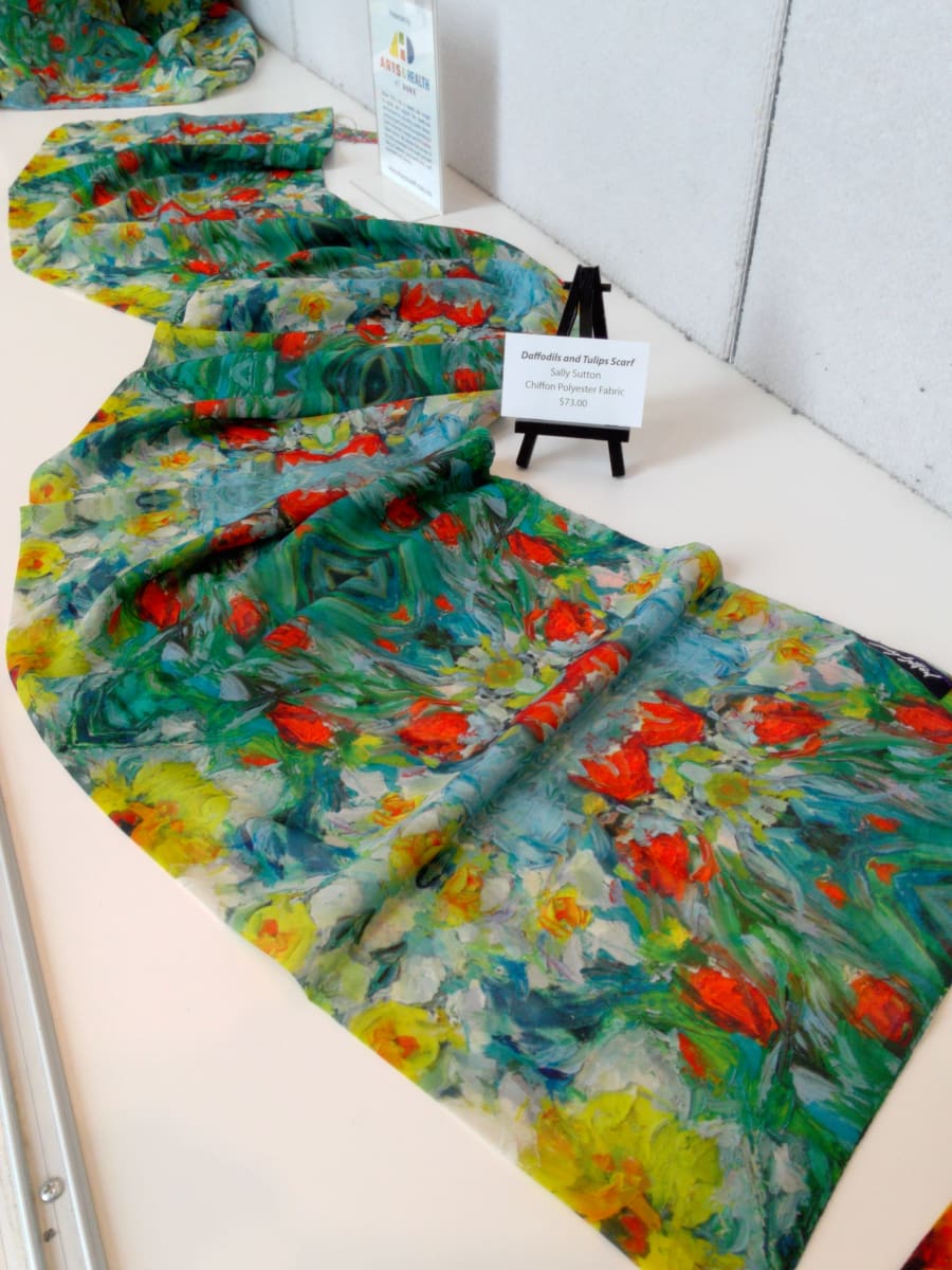 Daffodils and Tulips Scarf by Sally Sutton 