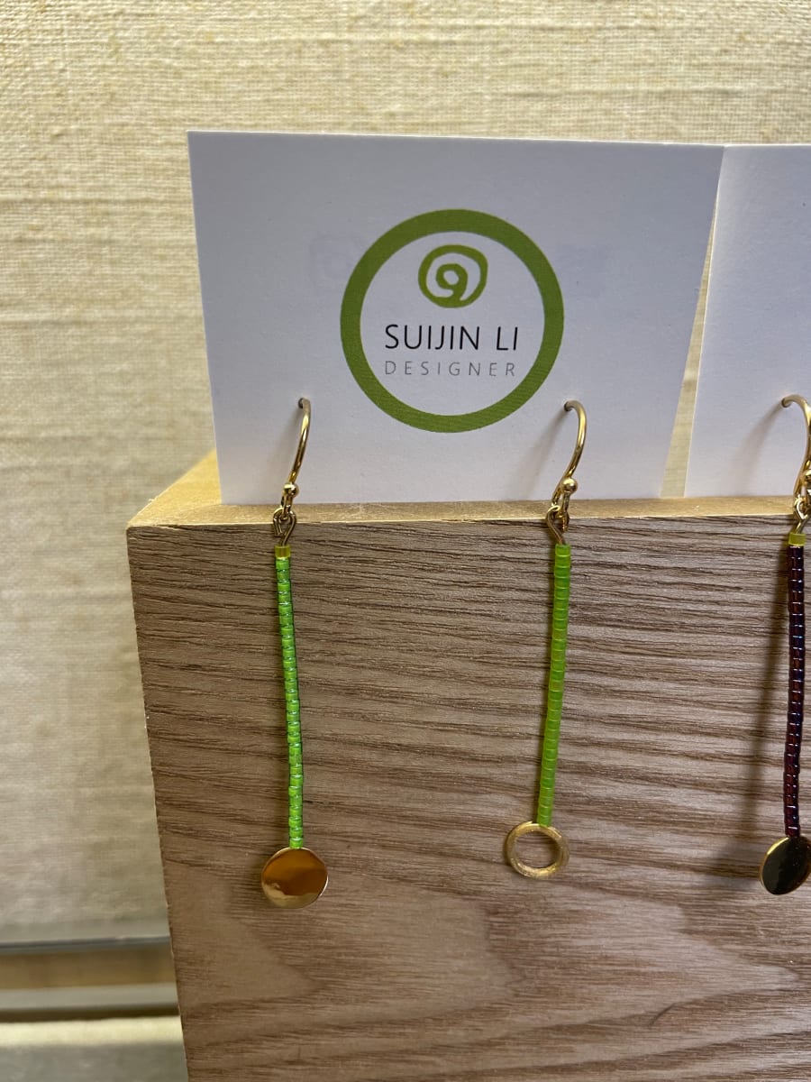 M.90V Green vermeil earrings by Suijin Li 