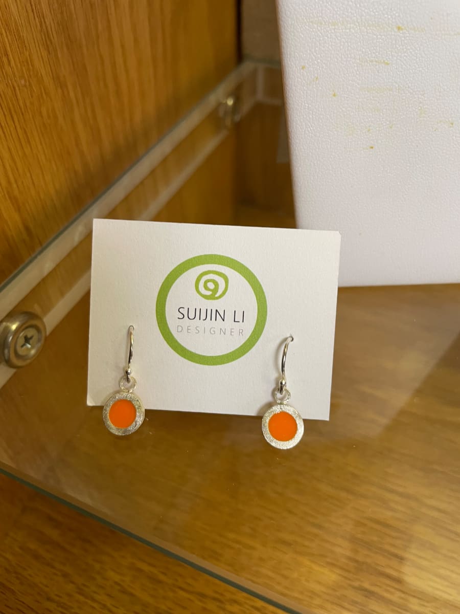 Orbis Dangling Earrings orange by Suijin Li 