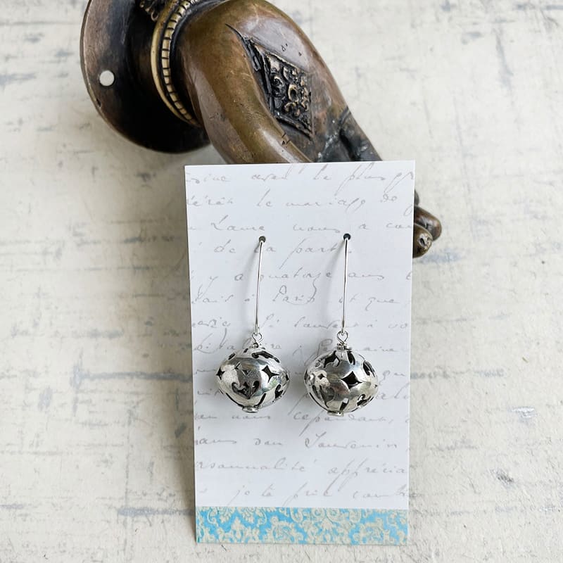 Turkish Silver Drop Earrings 2 by Kayte Price 