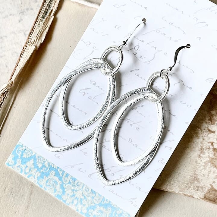 Silver Double Oval Earrings by Kayte Price 
