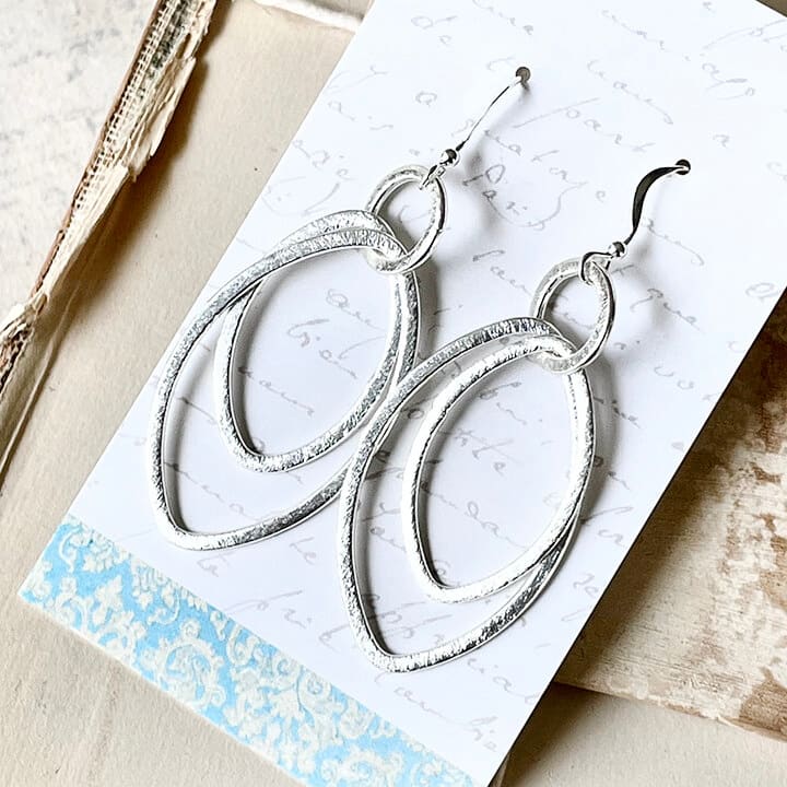 Silver Double Oval Earrings by Kayte Price 