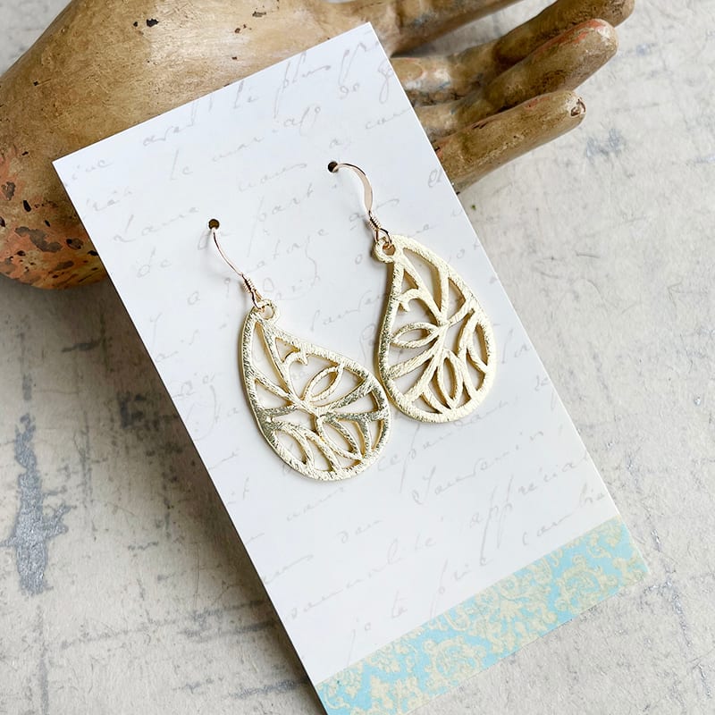 Small Paisley Gold Earrings by Kayte Price 