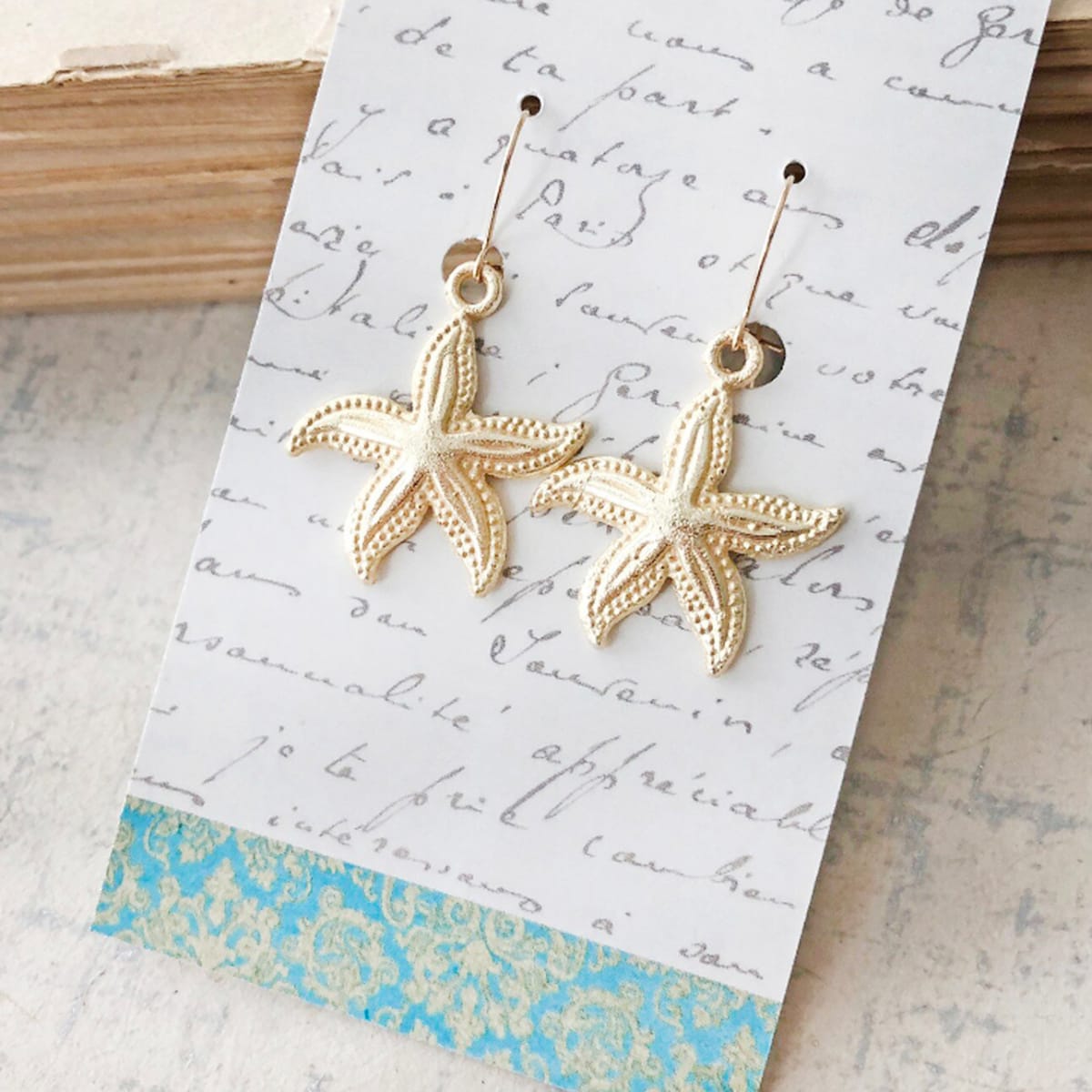 Gold Starfish Earrings by Kayte Price 