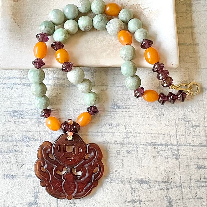 Jade Moth Necklace by Kayte Price 