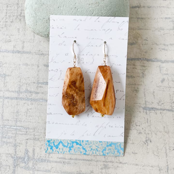 Petrified Wood Earrings by Kayte Price 