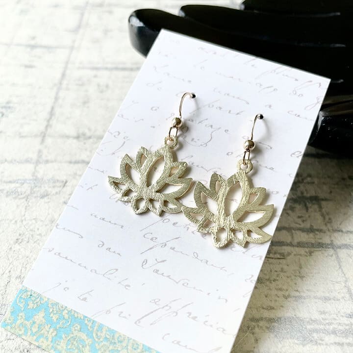 Small Lotus Blossom Gold Earrings by Kayte Price 