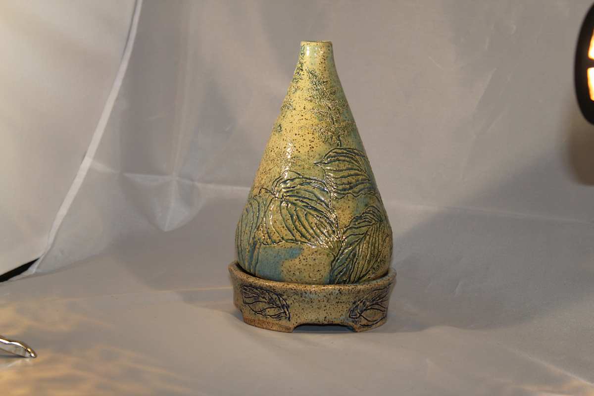 Carved Vase with Base by inHIShandsart, Image 1.