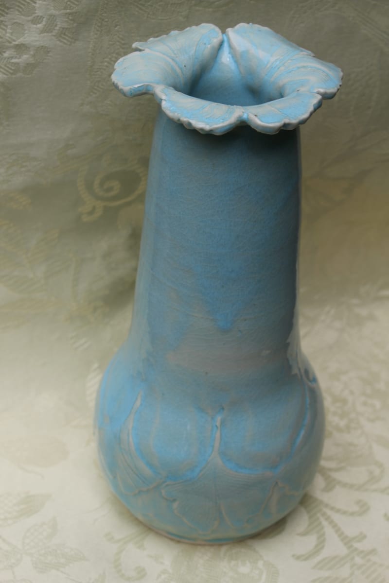 Blue Long Neck Flower Vase by inHIShandsart, Image 2.