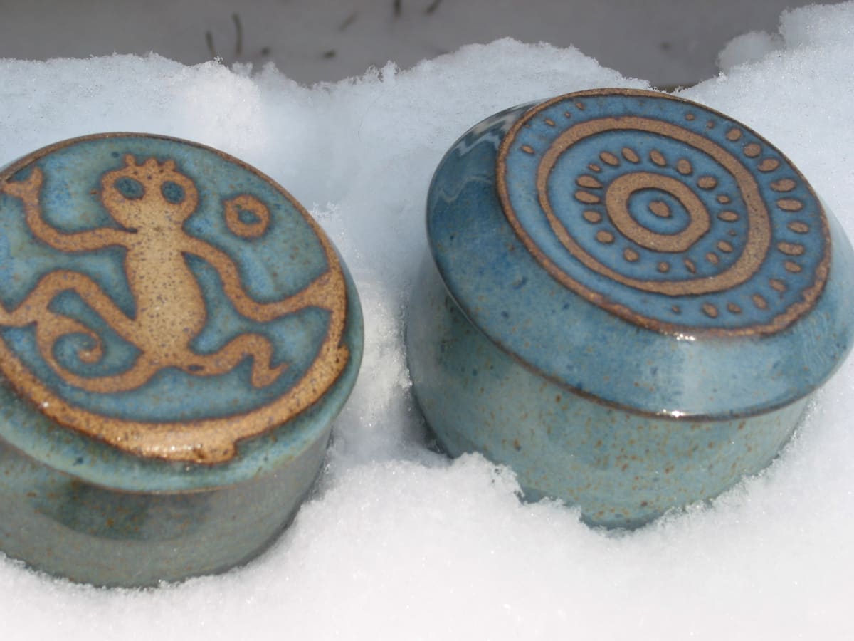 Blue Butter Dish, Image 1.