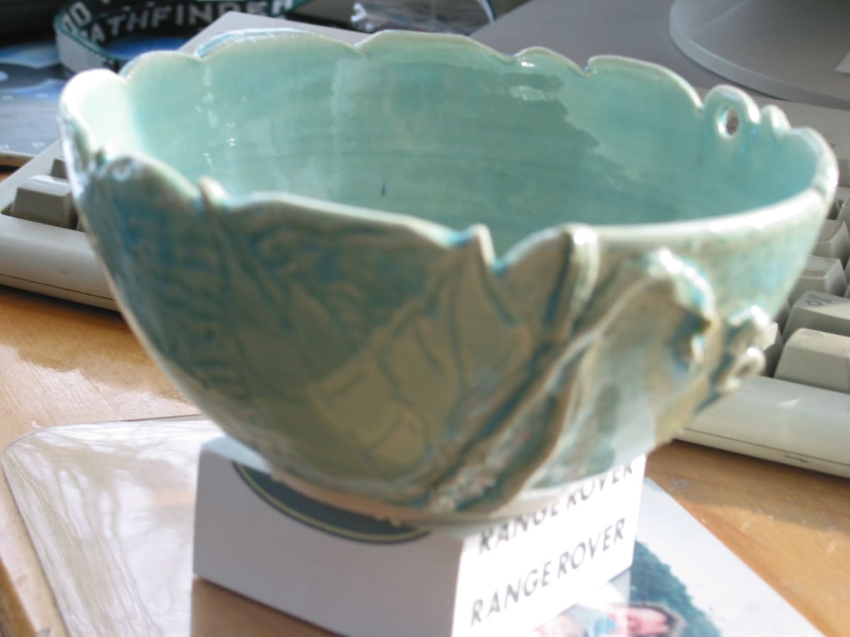 Turquoise Leaf Bowl 