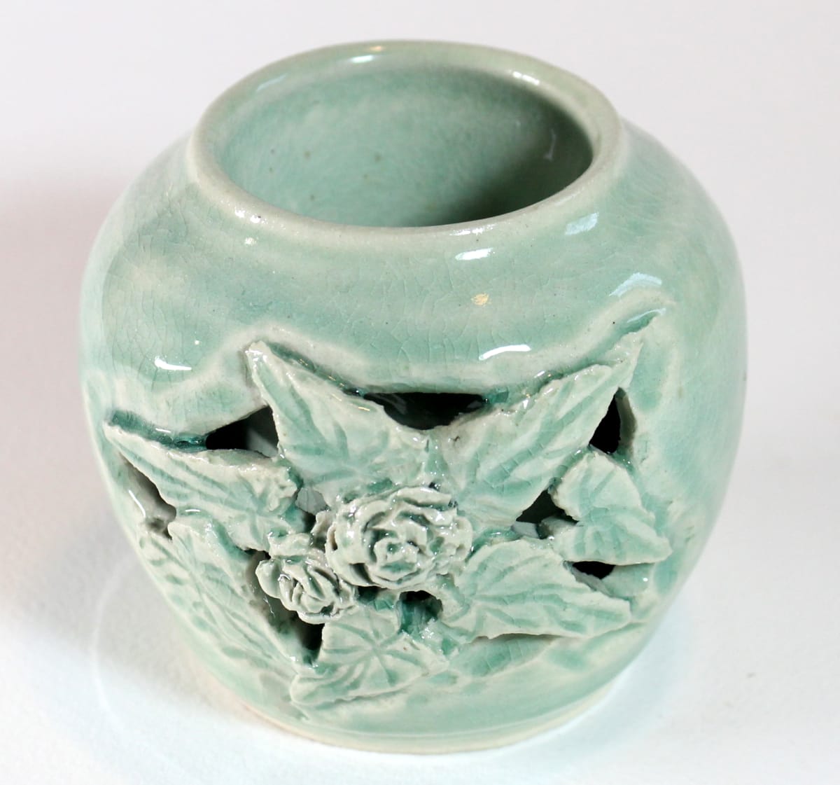 Sculpted Celadon Vase, Image 3.